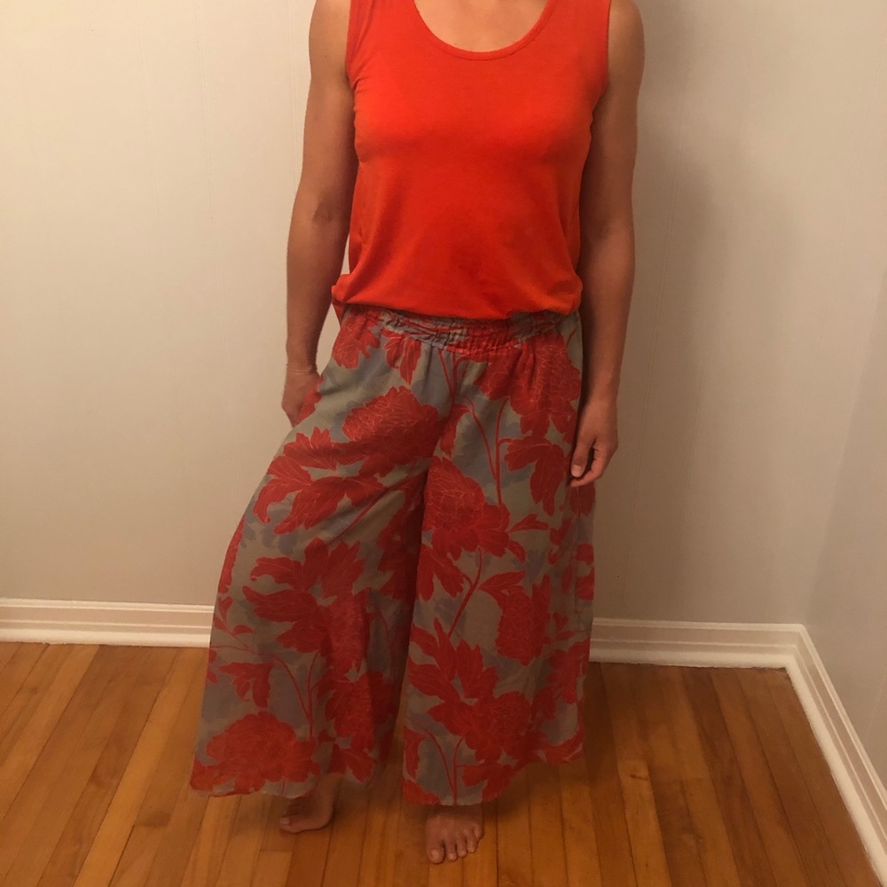 Flowy lounge pants from Anthropologie.